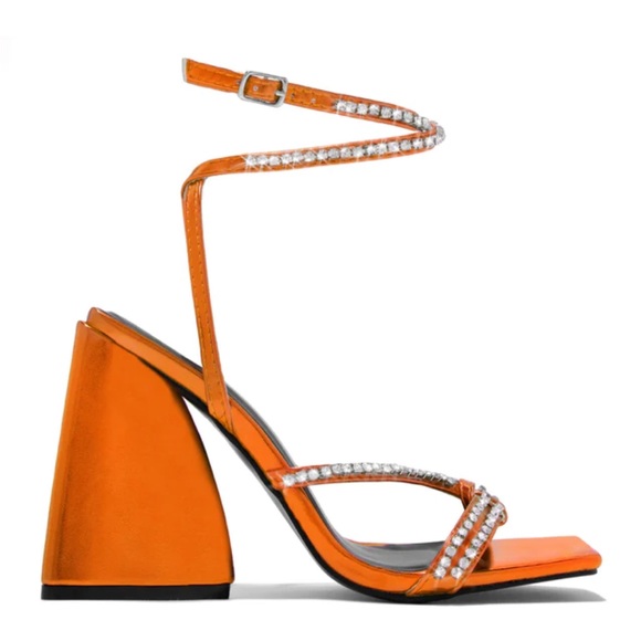 New! Rhinestone Strappy Heels 🧡 - Picture 4 of 6